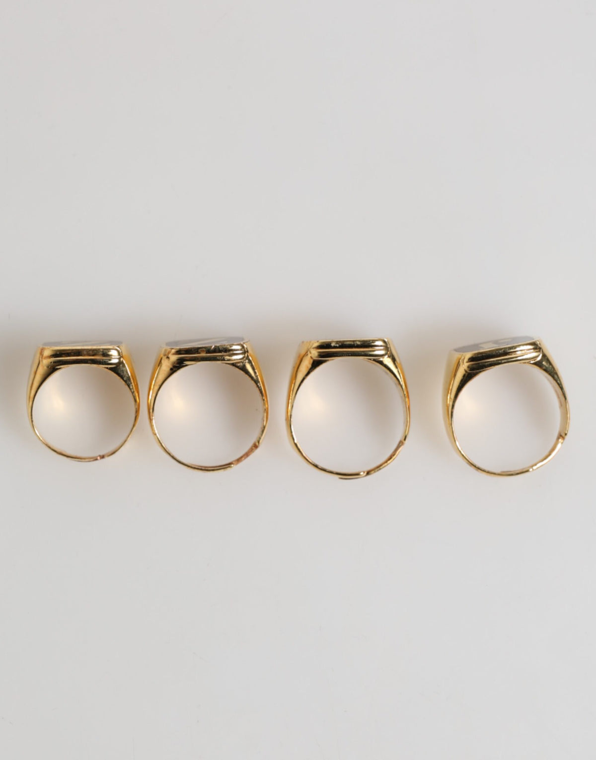 Dolce & Gabbana Gold Tone Brass JAZZ Letter Set 4 Pieces Adjustable Ring