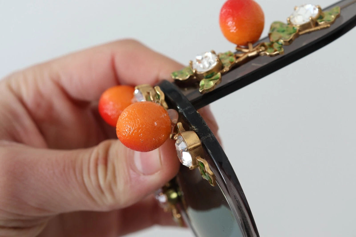 Dolce & Gabbana DG4283B Acetate Crystals Orange Appliques Sunglasses